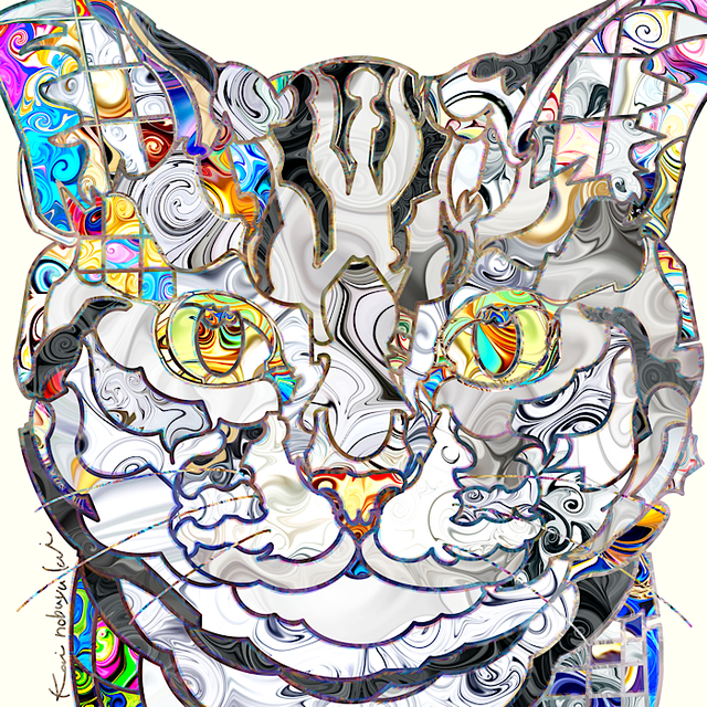 【一点物】デジタルアート Kai Nobuyuki 動物 マーブル模様 Kai Nobuyuki 「CREATURE × MARBLING Oct.」 （ALL DAY GALLERY