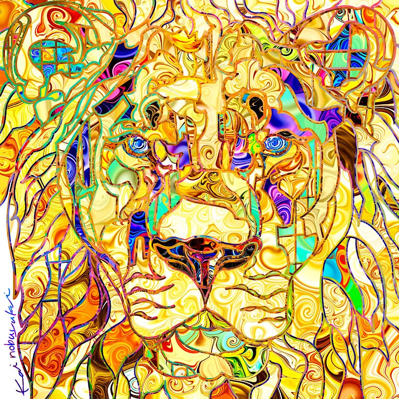 【一点物】デジタルアート Kai Nobuyuki 動物 マーブル模様 一点物】デジタルアート Kai Nobuyuki 動物 マーブル模様